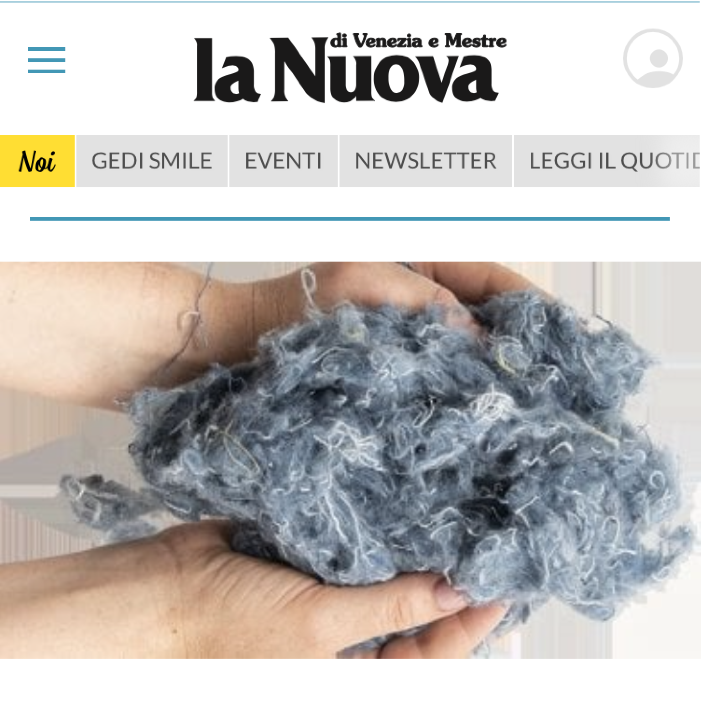 Nazena su La Nuova Venezia - start up progetto di sostenibilità per il fashion